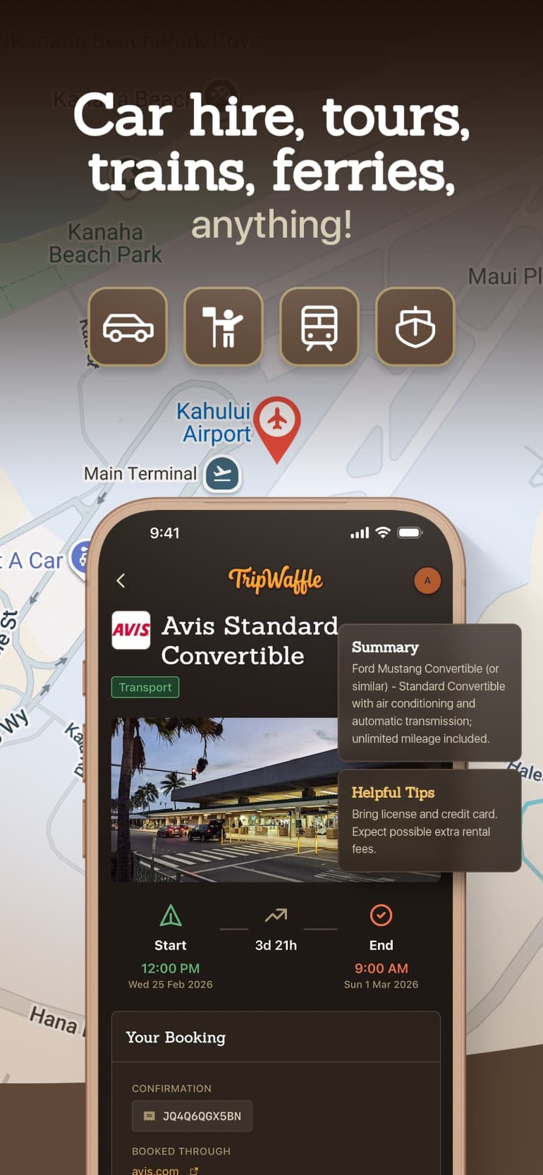 TripWaffle - Trip dashboard with upcoming events and weather overview