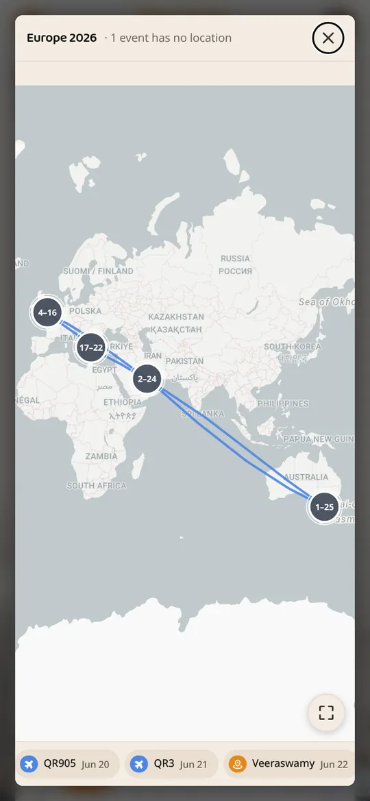 Trip map screenshot